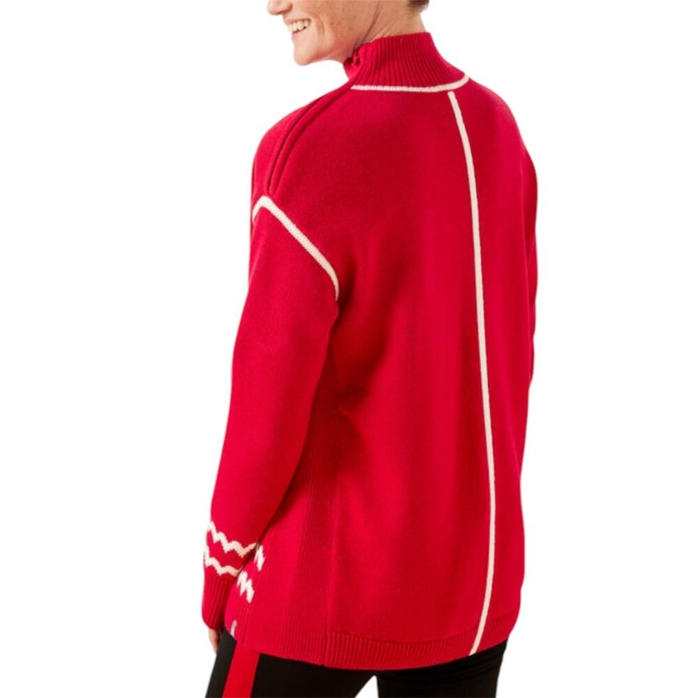 T by Talbots Red White Snowflake Knit Turtleneck Holiday Winter Sweater 1X NWT - Picture 2 of 12
